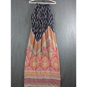 Sweet Storm Women's Sleeveless Paisley Blue Pink Long Dress Maxi Size L‎